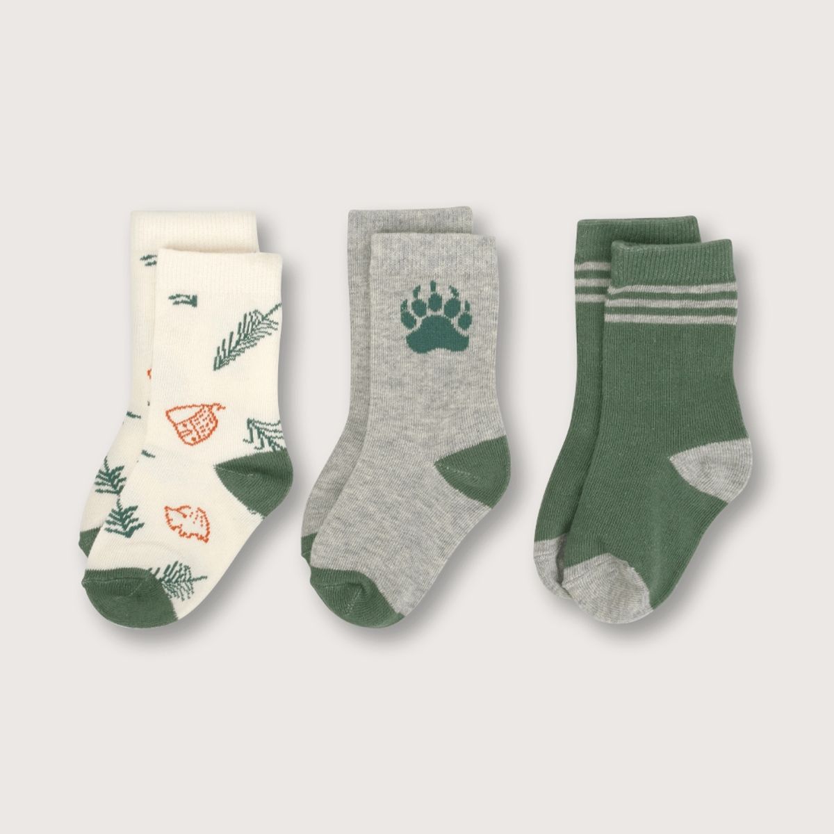 OPALINE - Calcetines de niño montaña pack de 3 verde (6 meses a 6 años)