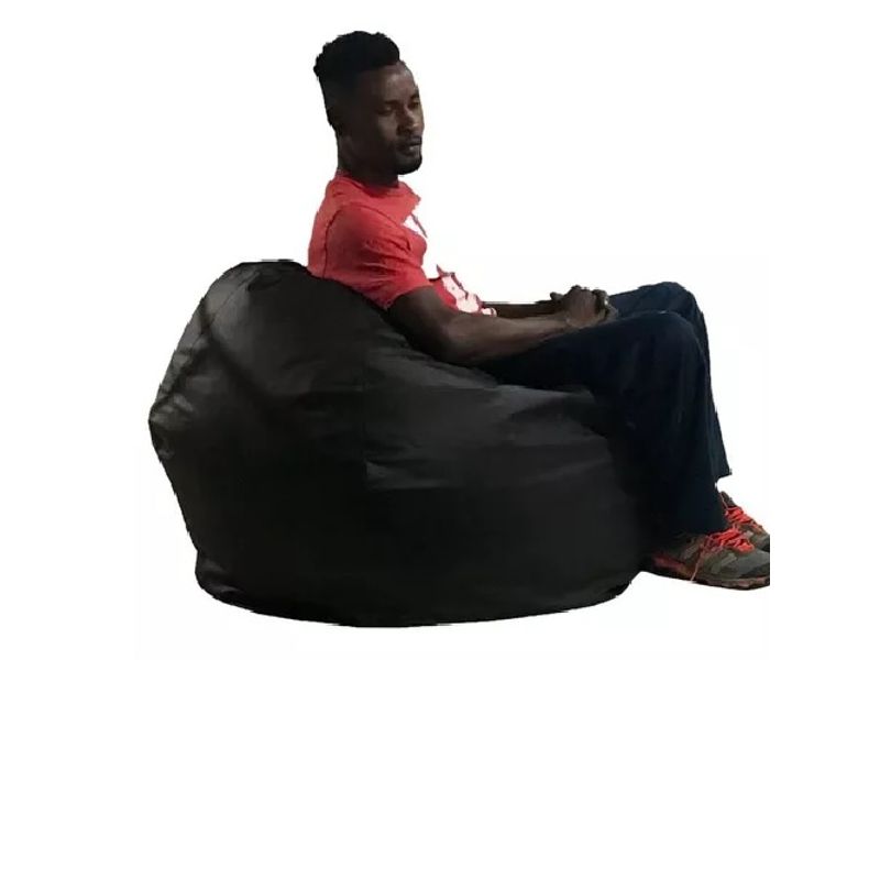 REHUCE - Puff eco cuero premium tamaño XL Negro
