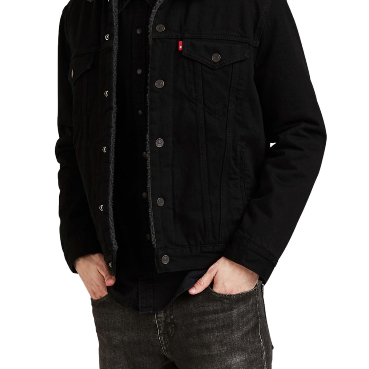 LEVIS - Chaqueta Hombre Regular Fit Sherpa Negro Levis
