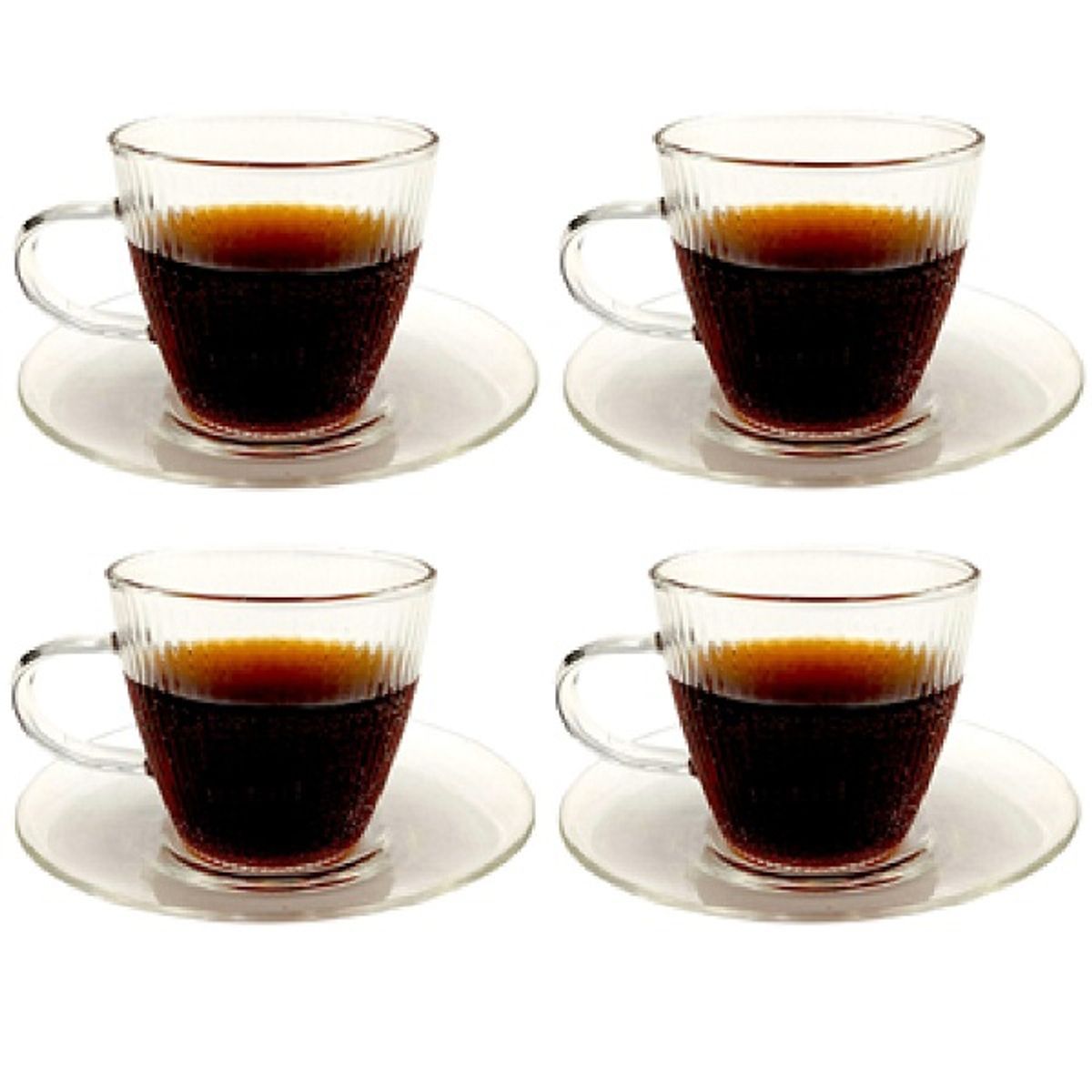 GLASSO - Set 4 Tazas con Plato Espresso Glasso