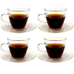 GLASSO - Set 4 Tazas con Plato Espresso