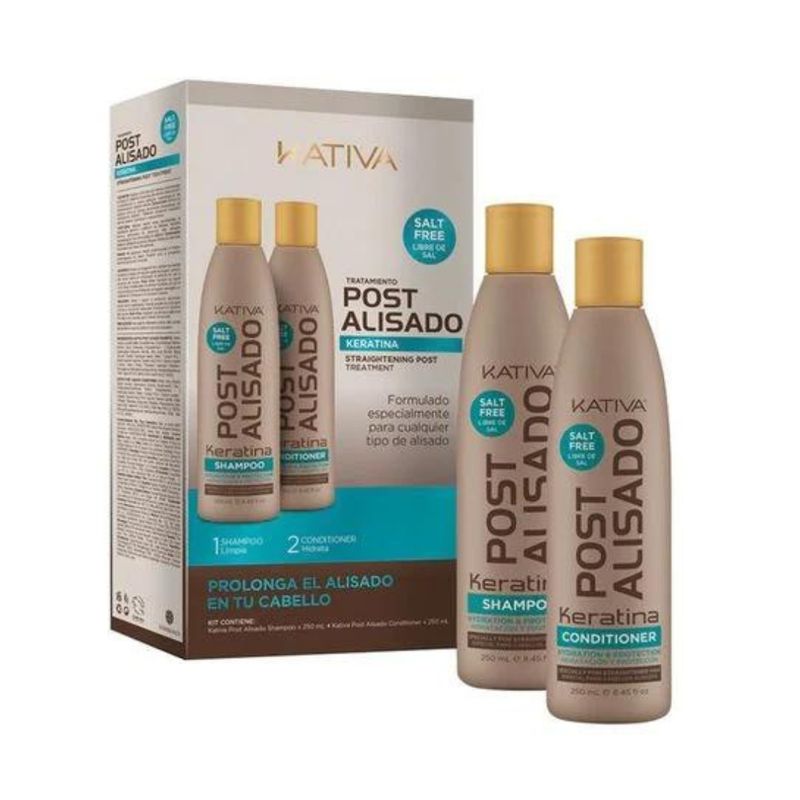 KATIVA - Kit Shampoo y Acondicionador Post Alisado 250ml Kativa