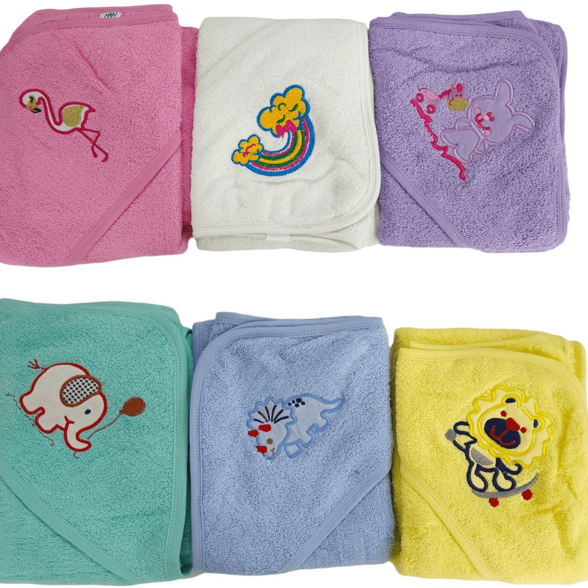 GENERICO - Pack 2 Toallas Bebe Niña Con Capucha 100% Algodon