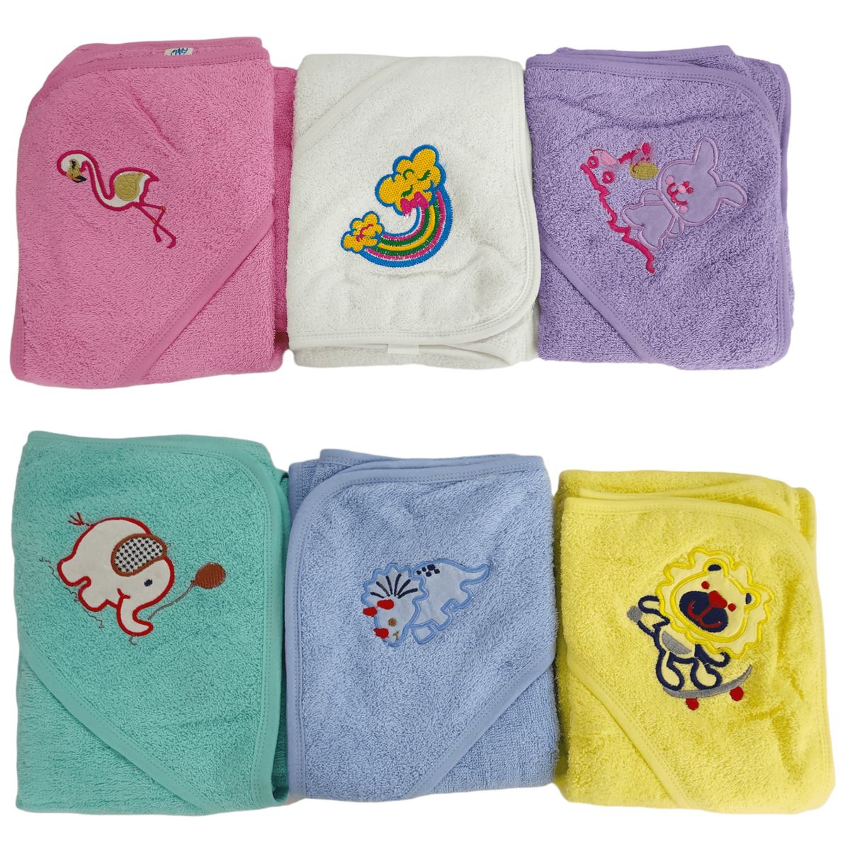 GENERICO - Pack 2 Toallas Bebe Niña Con Capucha 100% Algodon