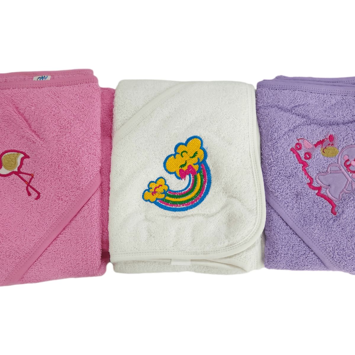 GENERICO - Pack 2 Toallas Bebe Niña Con Capucha 100% Algodon