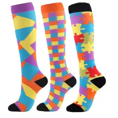 GENERICO - Calcetin Media De Compresion Graduada Con Diseños Unisex - 1 Par