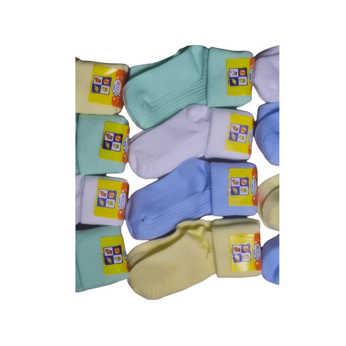 AGW - Pack 12 Pares Calcetín Bebe, 100% Algodón, Colores Niño