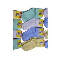 Pack 12 Pares Calcetín Bebe, 100% Algodón, Colores Niño