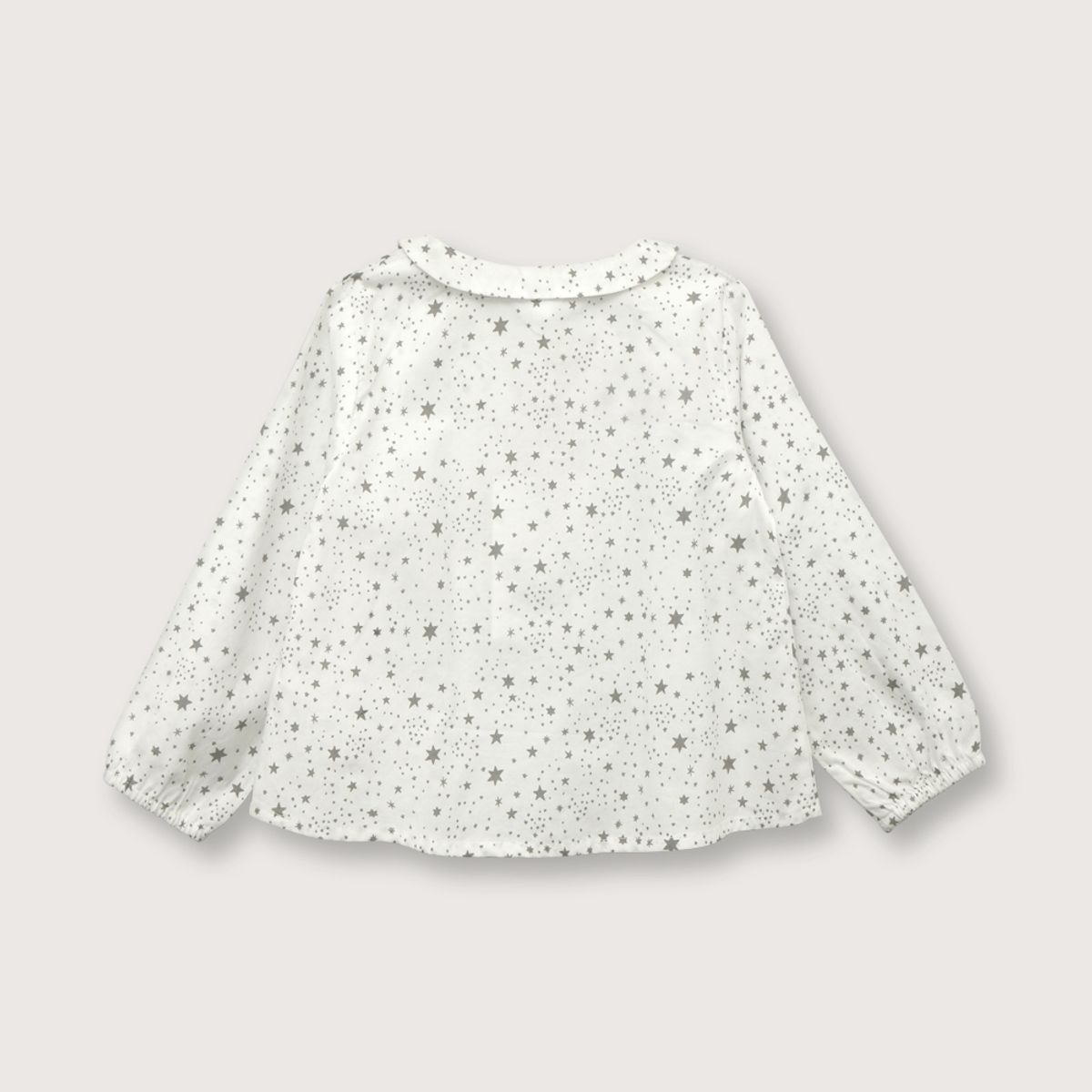 OPALINE - Blusa de niña con cuello peter pan full print blanco (06M a 4A)