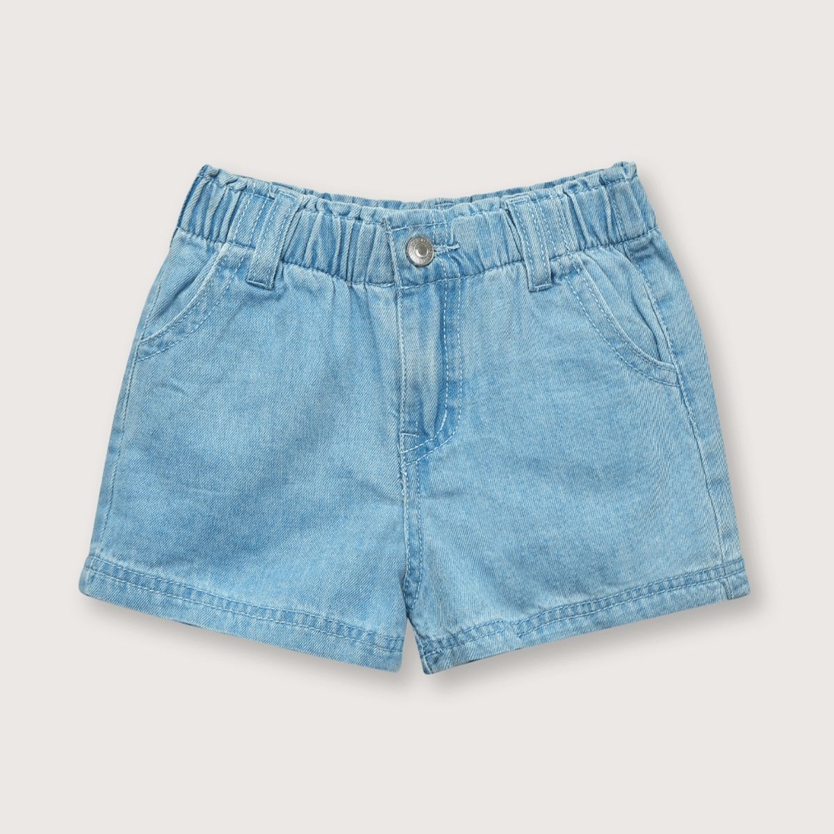 OPALINE - Short de niña cintura elástica Denim (6 meses a 4 años)