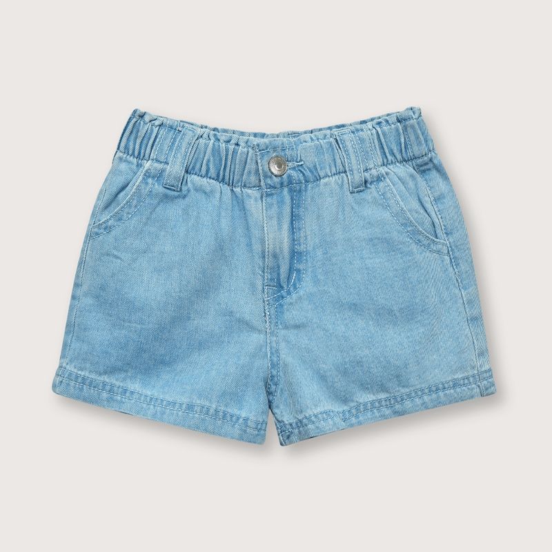 OPALINE - Short de niña cintura elástica Denim (6 meses a 4 años)