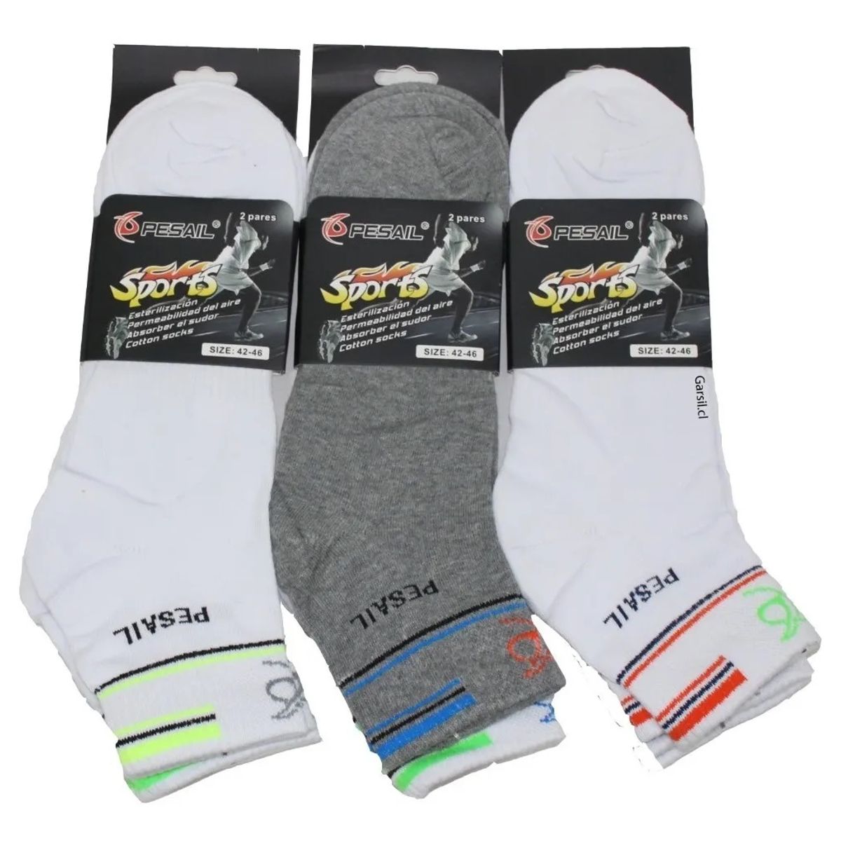 GARSIL - x6 Pares Calcetines - Calcetas Deportivas Para Hombre De Algodón