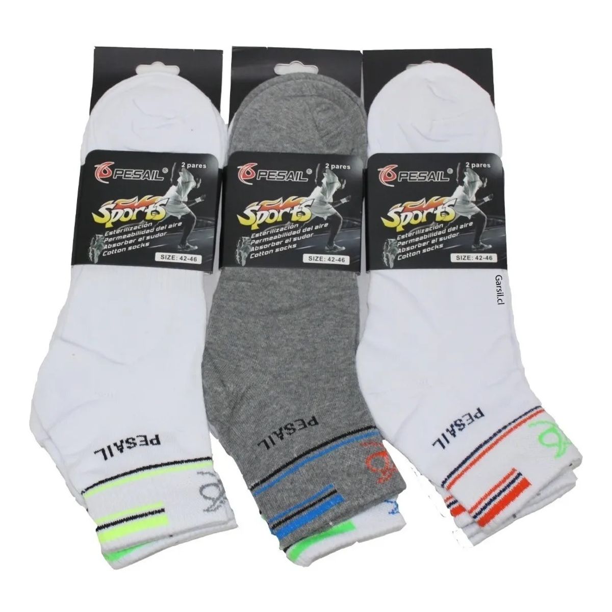 GARSIL - x6 Pares Calcetines - Calcetas Deportivas Para Hombre De Algodón