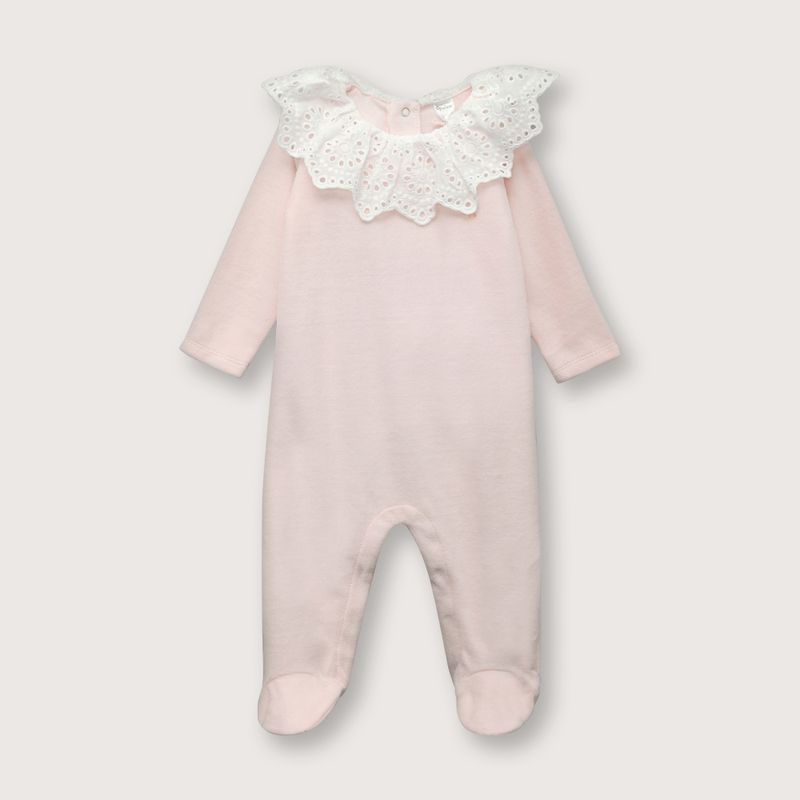 OPALINE - Osito de niña cuello full payaso y osita central rosado (RN a 09M)