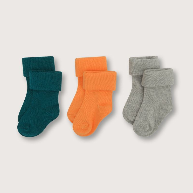 OPALINE - Calcetines de bebé niño pack de 3 terracota (recién nacido a 9 meses)
