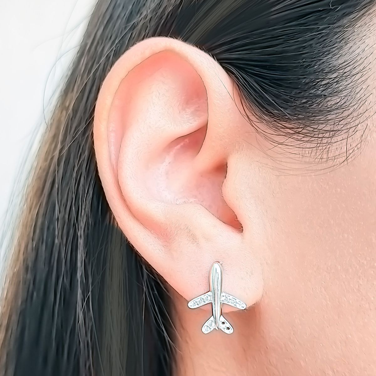 COGGIOLA - Aros Avión Circón Blanco Plata Fina 925