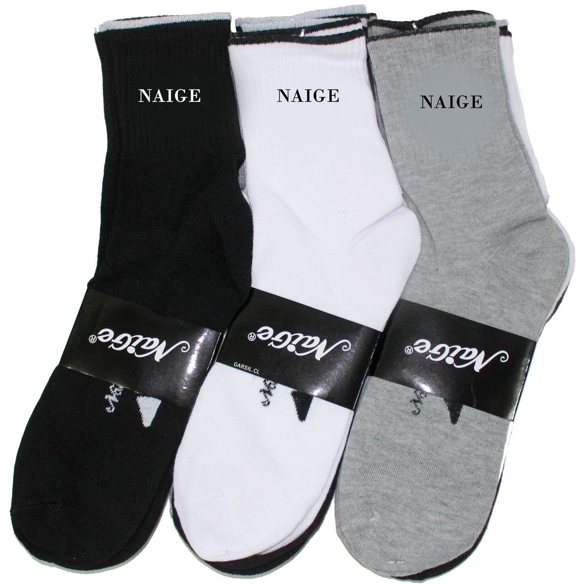 GARSIL - 12 Pares Calcetas Media Caña Deportivas Para Hombre De Algodón