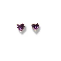 ANDREA COGGIOLA JOYAS - Aros Corazón Circón Morado 4mm Plata Fina 925