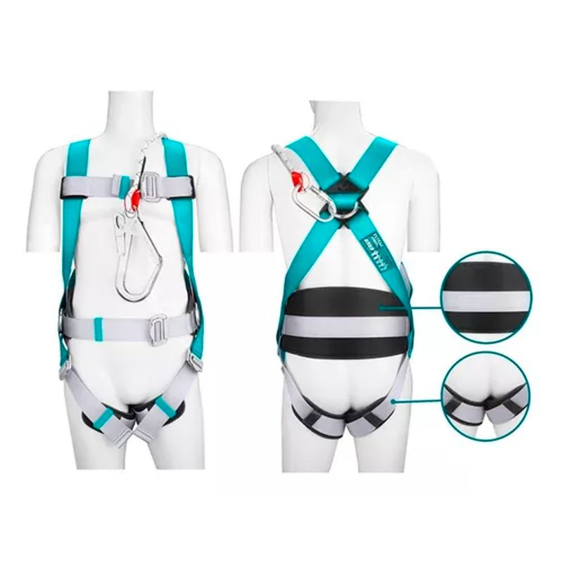 TOTAL TOOLS - Arnés De Seguridad 3 Argollas Con Cabo De Vida Total