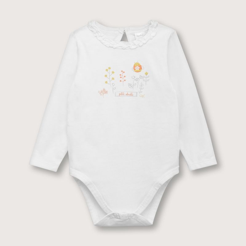 OPALINE - Body de bebé niña blanco (recién nacido a 9 meses)