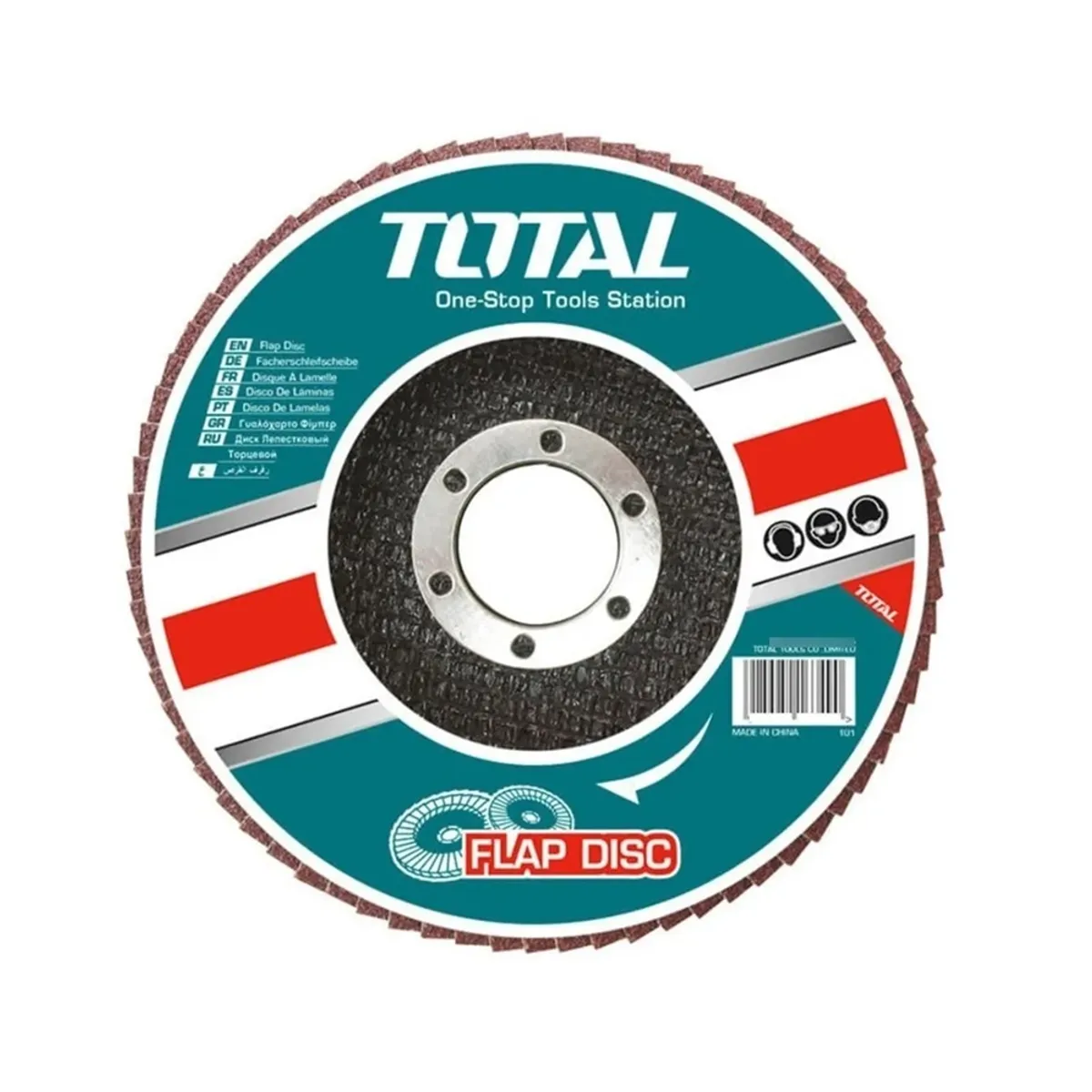 TOTAL TOOLS - Pack 5 Disco Flap Lija Pulir Traslapado Laminado Metal grano 40