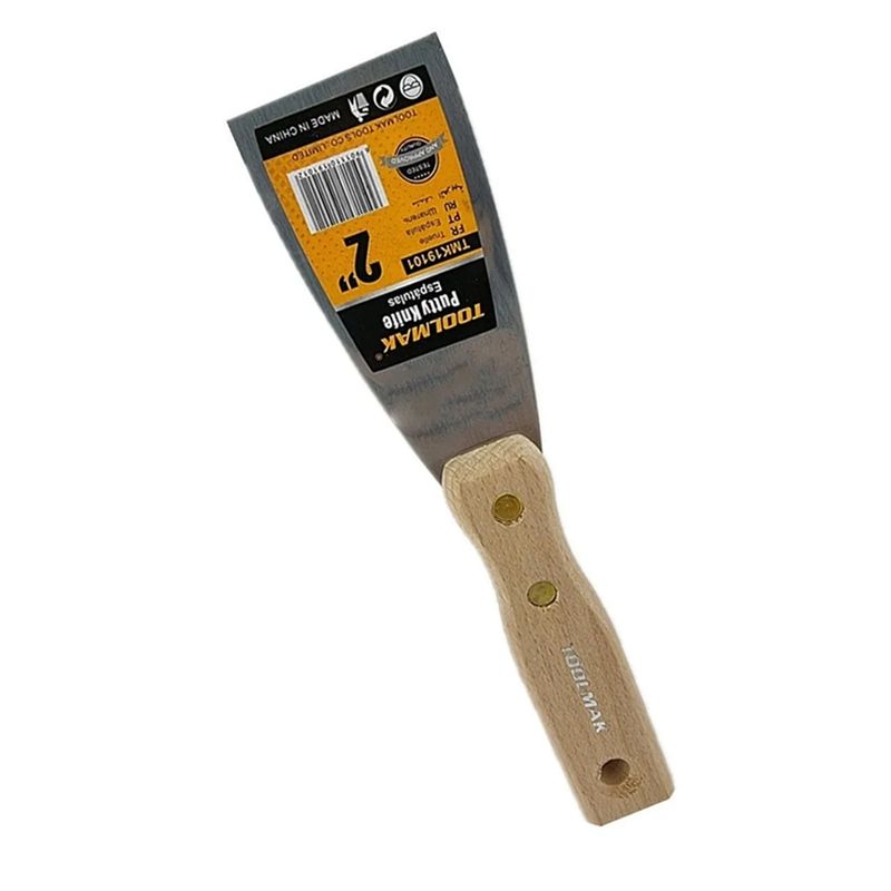 GENERICO - Espatula Recta Mango De Madera 2 Pulgadas Toolmak Tmk19101
