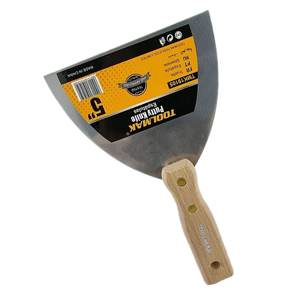GENERICO - Espatula Recta Mango De Madera 5 Pulgadas Toolmak Tmk19105