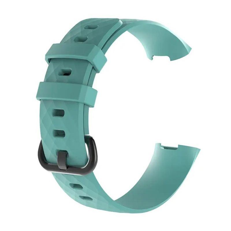 GENERICO - Correa Silicona Fitbit Charge 3 & 4 / 22,6mm Verde Agua