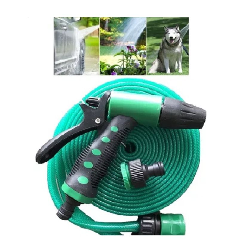 GENERICO - Manguera Flexible 1/2 Pulgada Rollo 10 Mts Pistola Acoples 250015