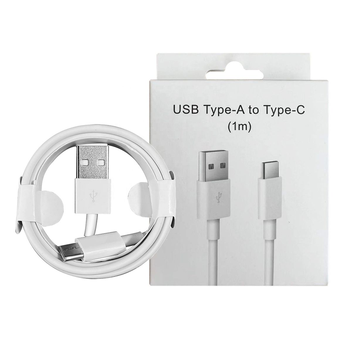 GENERICO - Cable Cargador y datos USB Tipo C de 1 Metro para Samsung Xiaomi Carga Rápida