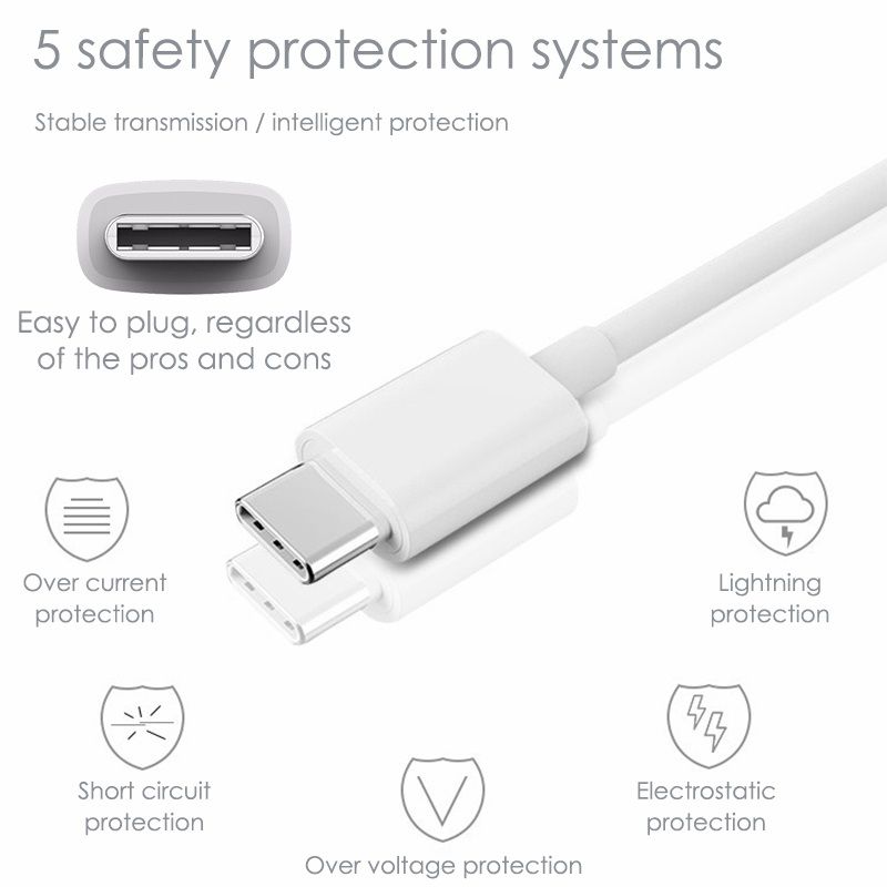 GENERICO - Cable Cargador y datos USB Tipo C de 1 Metro para Samsung Xiaomi