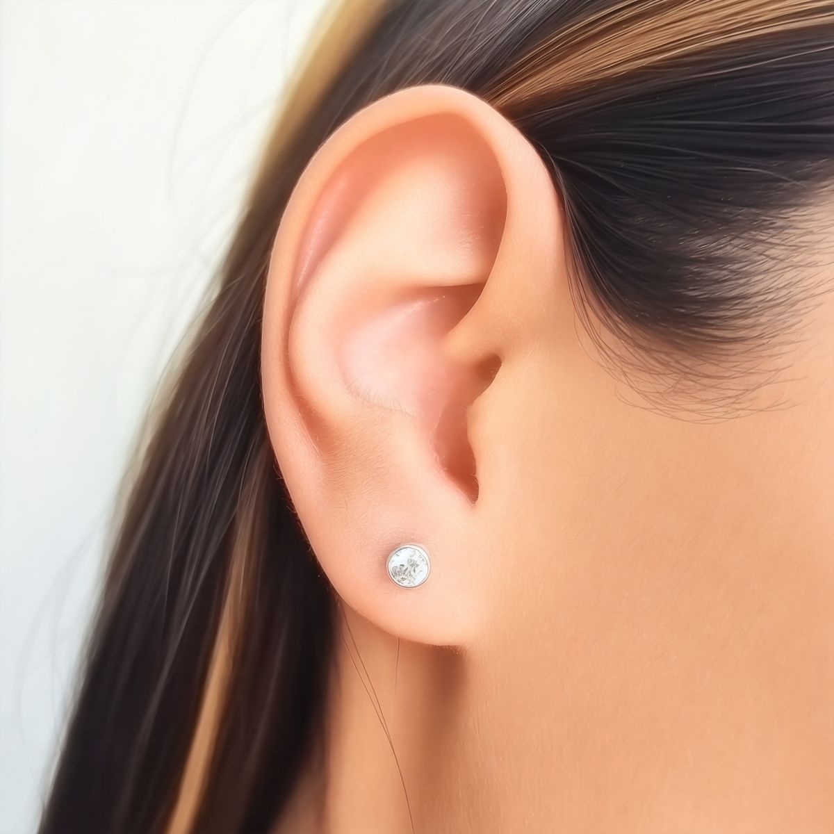 COGGIOLA - Aros Circón Solitario Redondo Plata Fina 925