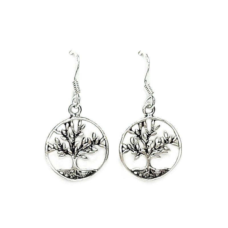 ANDREA COGGIOLA JOYAS - Aros Árbol De La Vida Gancho Plata Fina 925