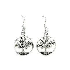 ANDREA COGGIOLA JOYAS - Aros Árbol De La Vida Gancho Plata Fina 925