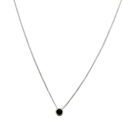 Imagen 2 del producto Collar Punto De Luz Negro 5mm Plata Fina 925