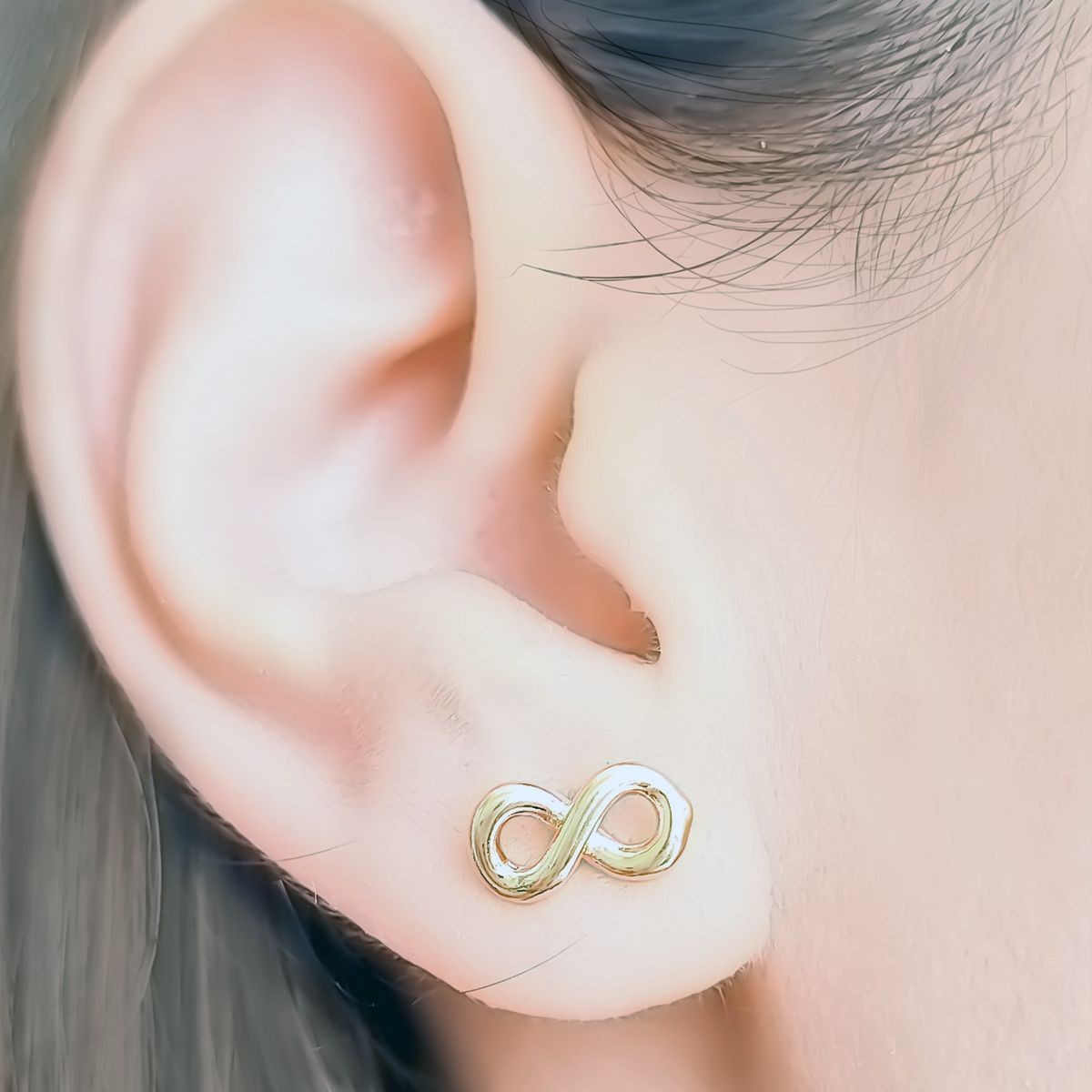 COGGIOLA - Aros Mini Infinito Enchapado Oro 18K