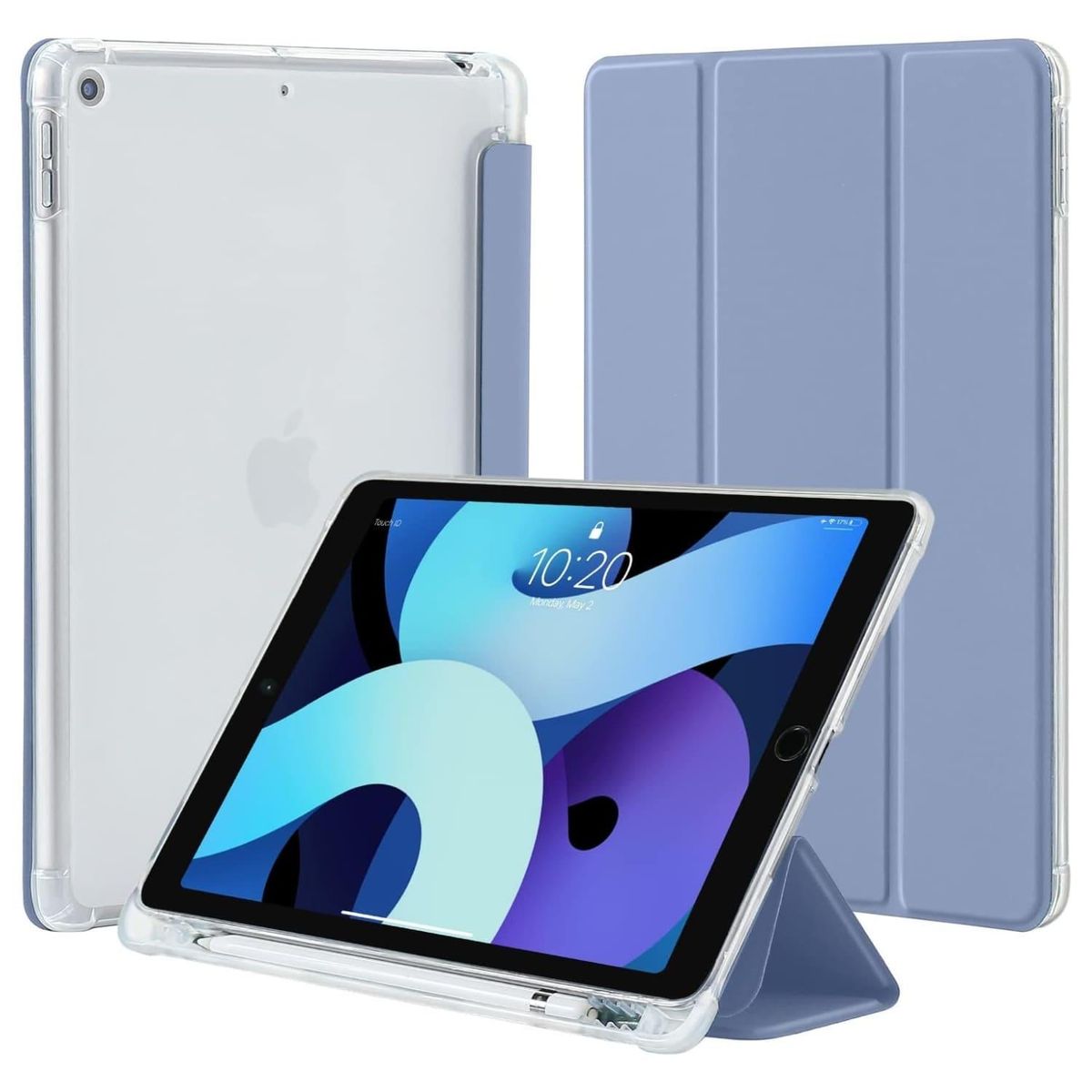 GENERICO - Funda Para iPad 10.2 7°/8°/9° Gen Traslúcida Ranura Lápiz - Lavanda