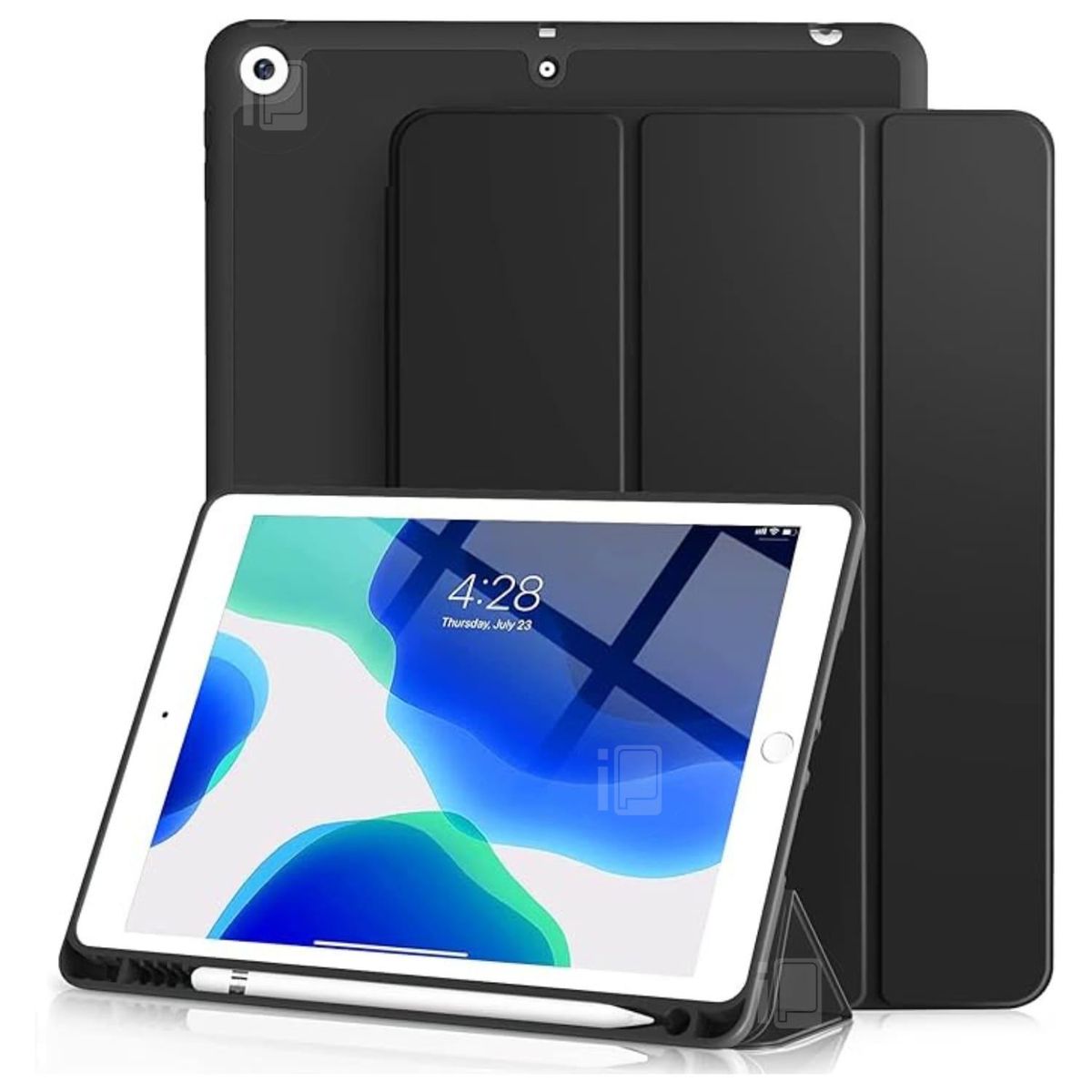 GENERICO - Funda Para iPad 10.2 7ª/8 ª/9ª Con Ranura Lápiz Pencil - Negro