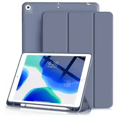 GENERICO - Funda Para iPad 10.2 7°/8°/9° Gen. Con Ranura Lápiz Pencil - Lavanda