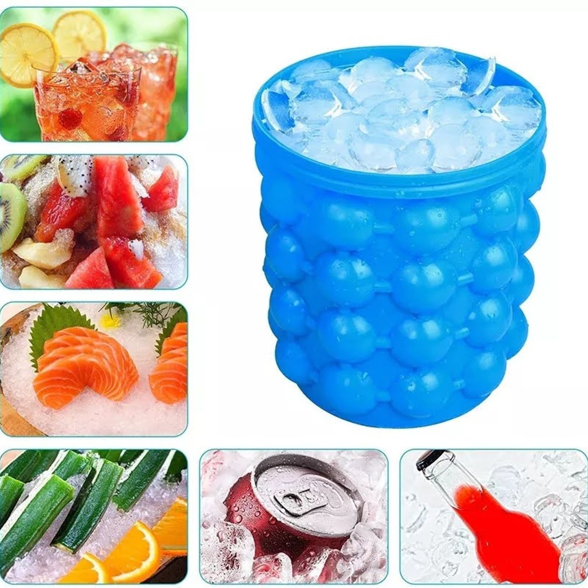 GENERICO - Hielera Cubetera  Molde para Hielo Facil de Silicona Portatil