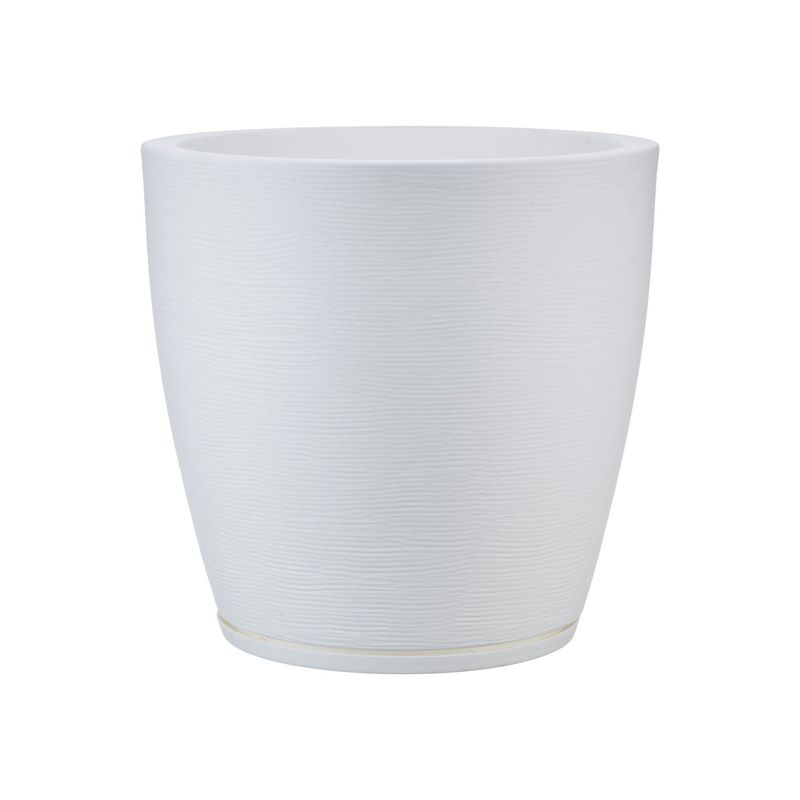 FLORIDIS - MACETERO FLORIDIS BLANCO AMSTERDAM 45CM ALTO CON PLATO.