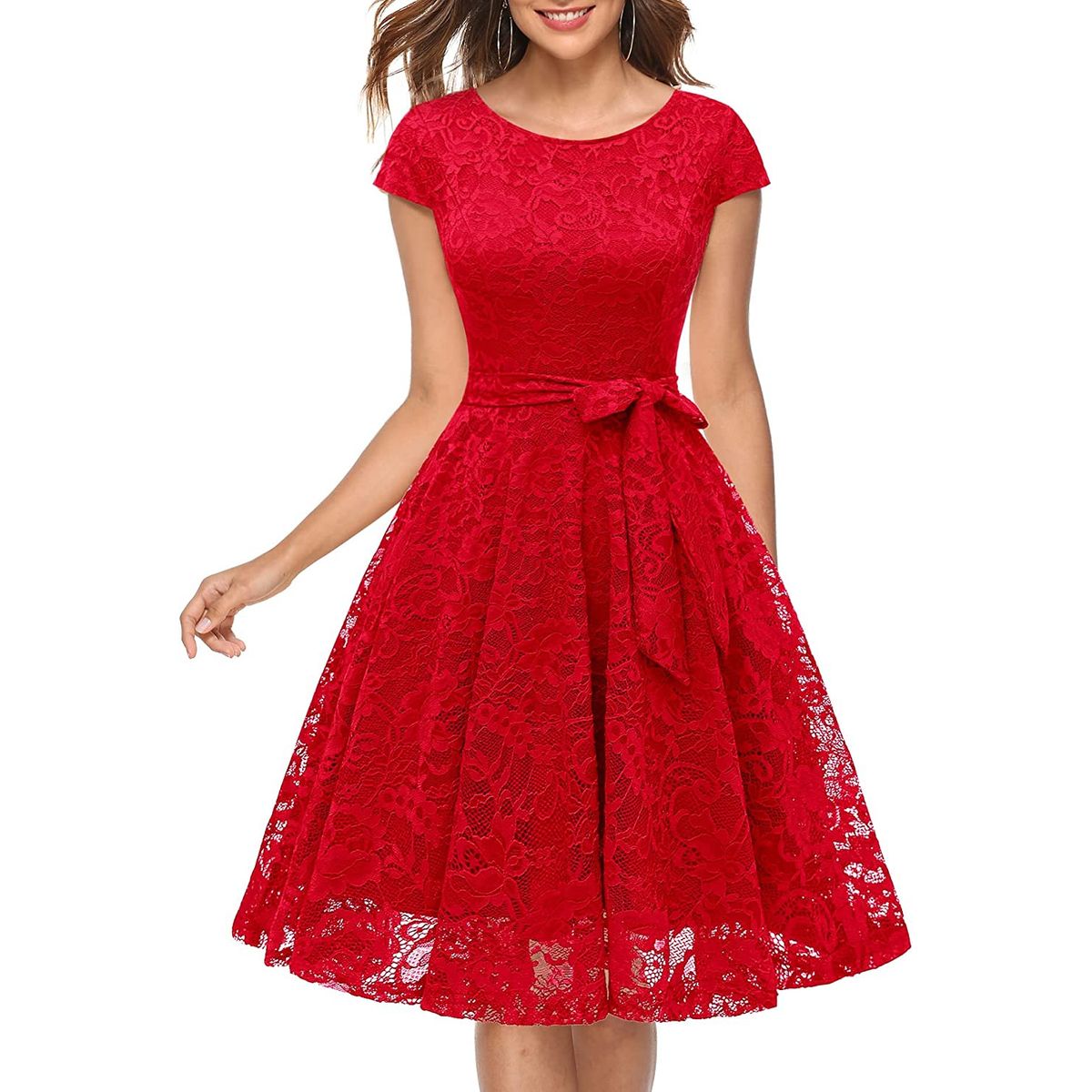 HENNE CLOTHING - Vestido de Fiesta con Cinta en la Cintura