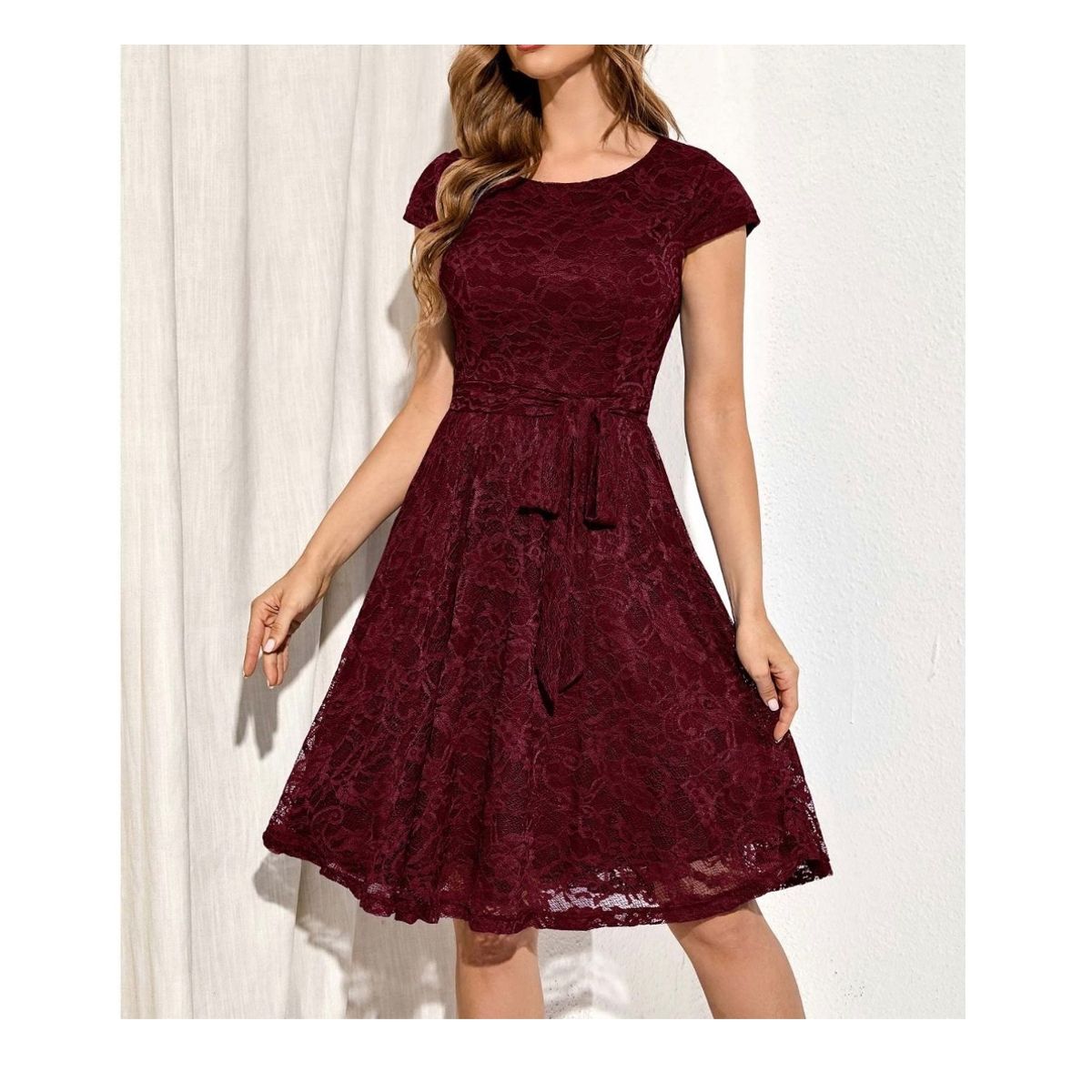 HENNE CLOTHING - Vestido de Fiesta con Cinta en la Cintura