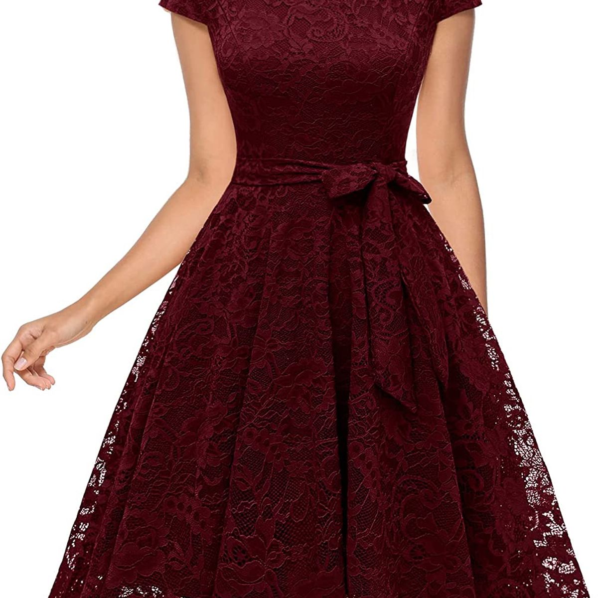 HENNE CLOTHING - Vestido de Fiesta con Cinta en la Cintura