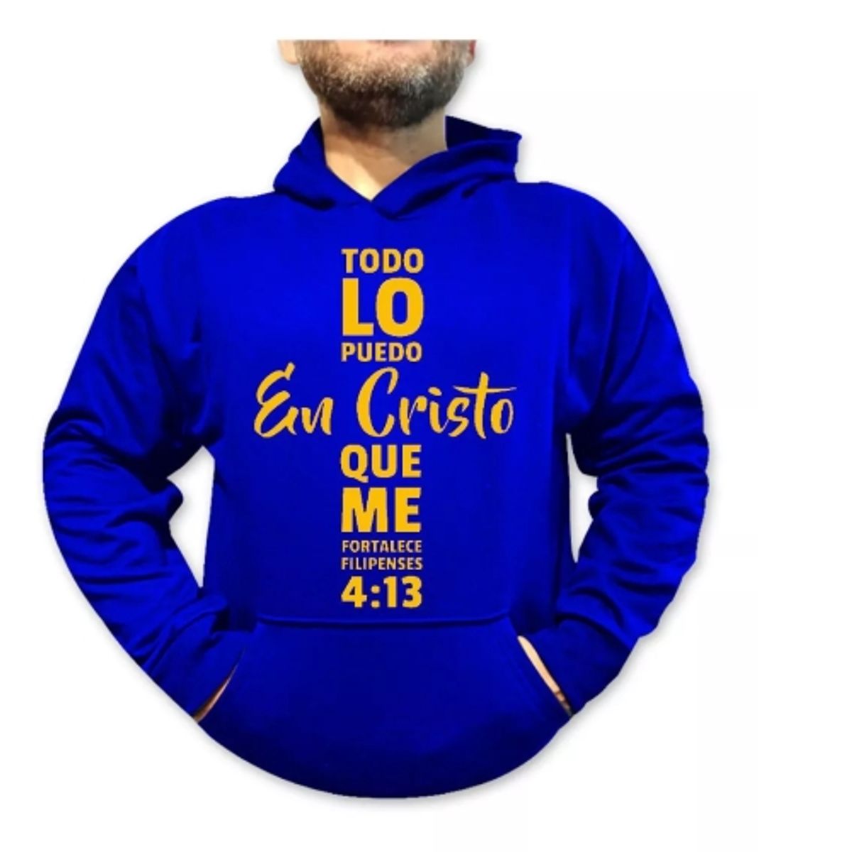GENERICO - POLERON CAPUCHA ALGODÓN DISEÑO CRISTIANO JESUS ROMANOS STORE
