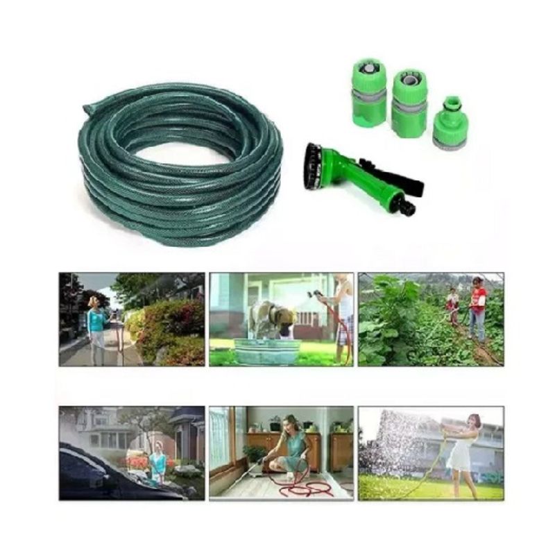 GENERICO - Manguera Reforzada 1/2 Pulgada Rollo 20 Mts Pistola Acoples 250007