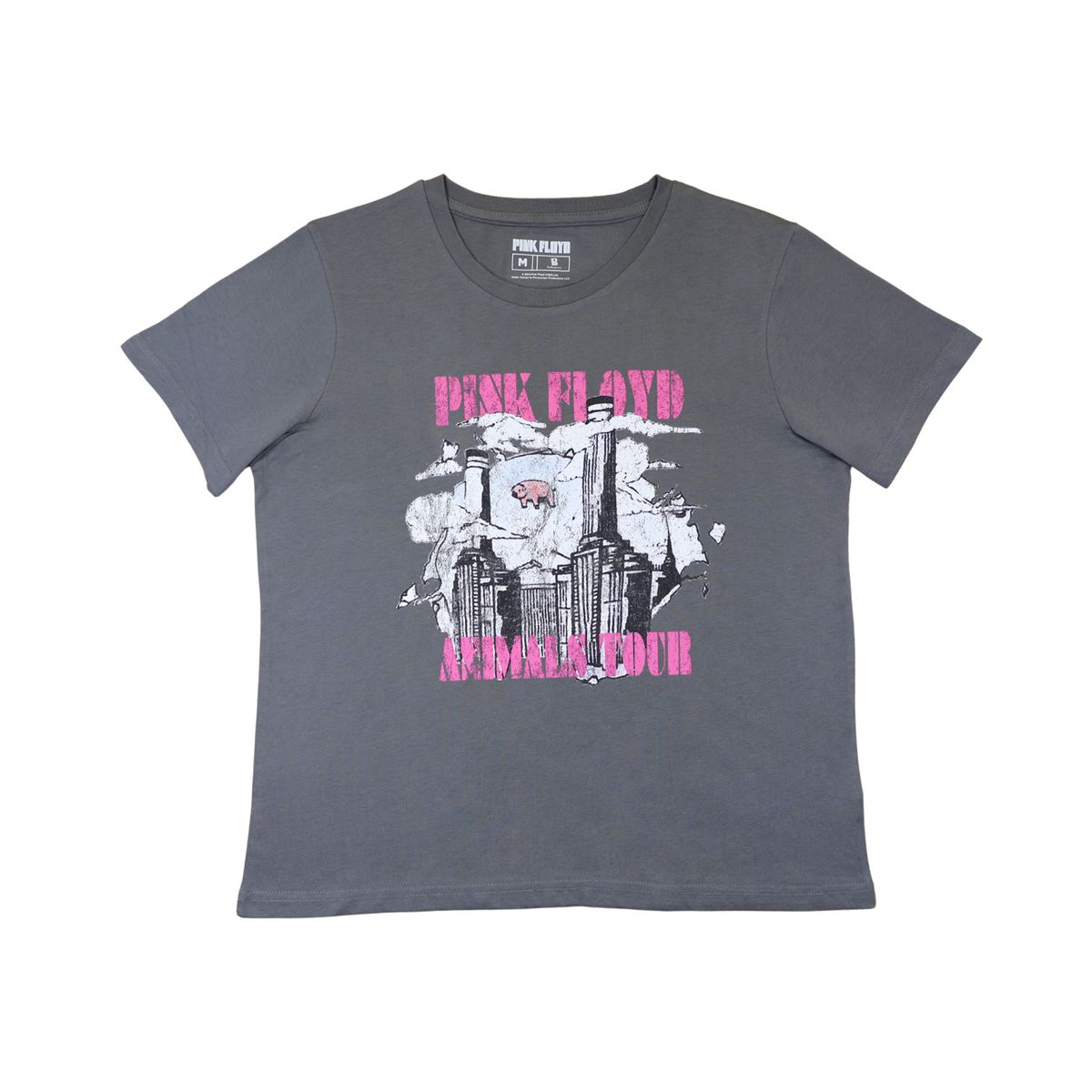 PINK FLOYD - Polera Mujer Animals Tour Gris Pink Floyd