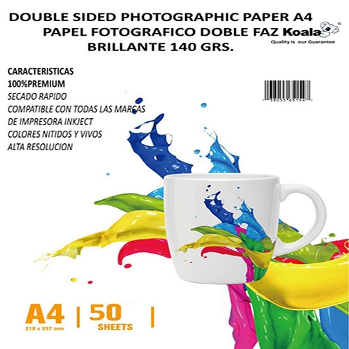 GENERICO - PAPEL FOTOGRAFICO DOBLE FAZ BRILLANTE 140 GRS A4 BLANCO