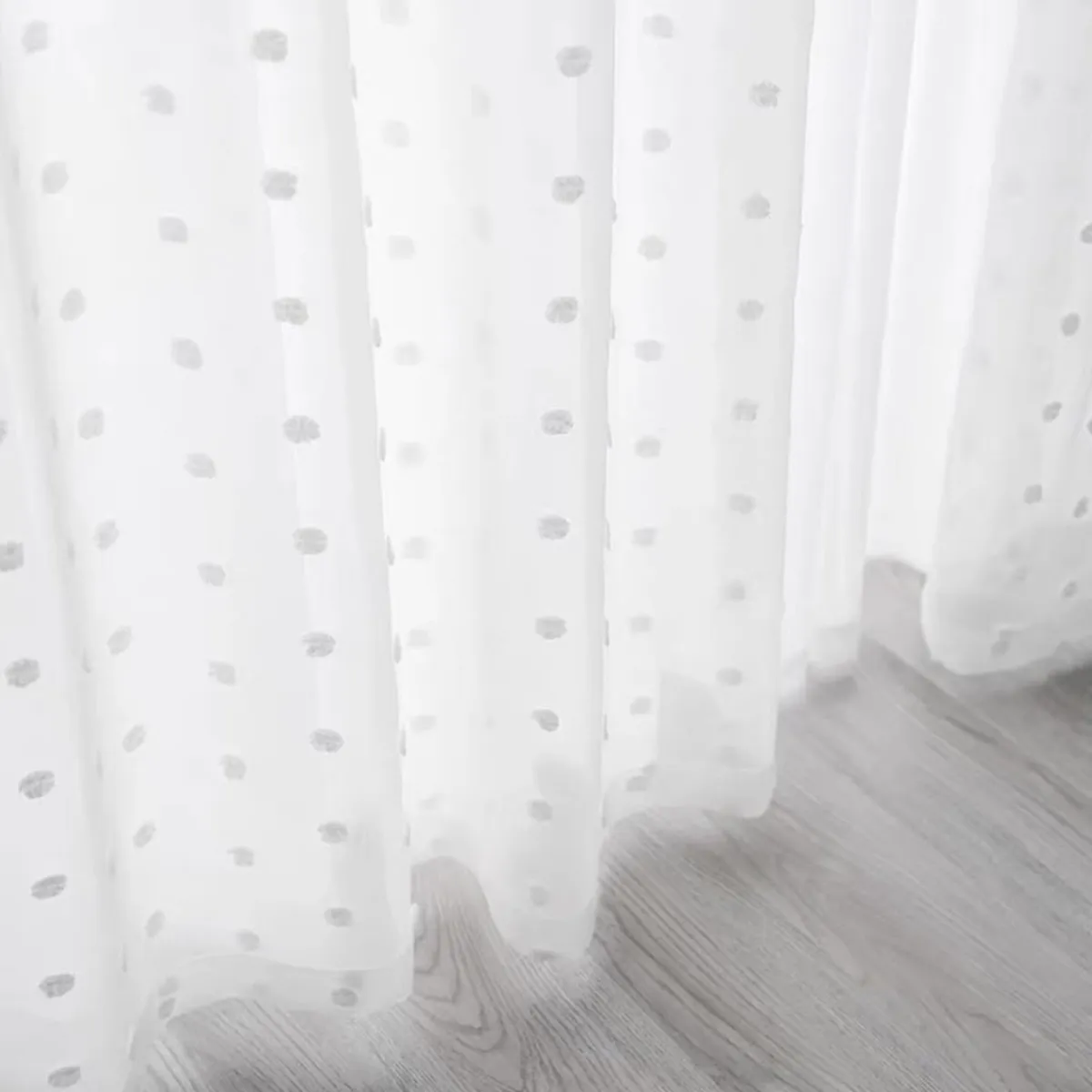 GENERICO - Set de Visillos Bordados pompon