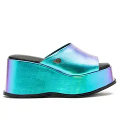 LANDAZURI - Sandalia Cuero Beluga Azul Cuarzo